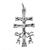 Minoplata Cruz de Caravaca grande de Plata de ley 925 de 40 Mm. longitud una joya amuleto unisex