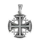 Colgante de cruz JERUSALEM de plata de ley 925 maciza BELDIAMO 8,4 g