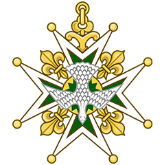 La cruz de malta en la insignia identificativa de la Orden del Espíritu Santo